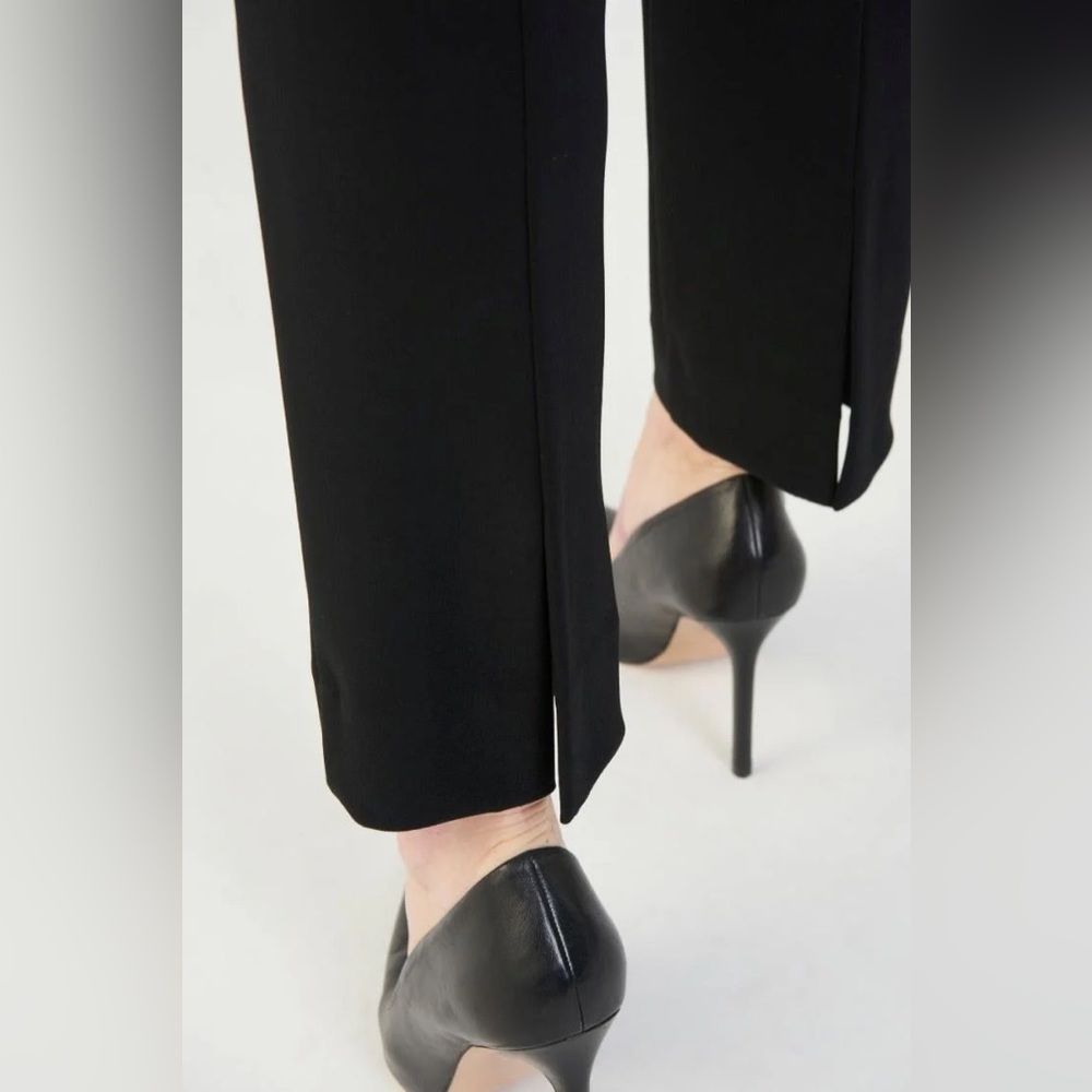 JOSEPH RIBKOFF Back Slit Classic Black Slim Fit Pull On Ankle Pants, size 12 - Picture 10 of 11